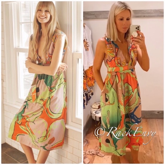NWT ANTHROPOLOGIE ROOPA PEMMARAJU NERIDA FLORAL MIDI DRESS